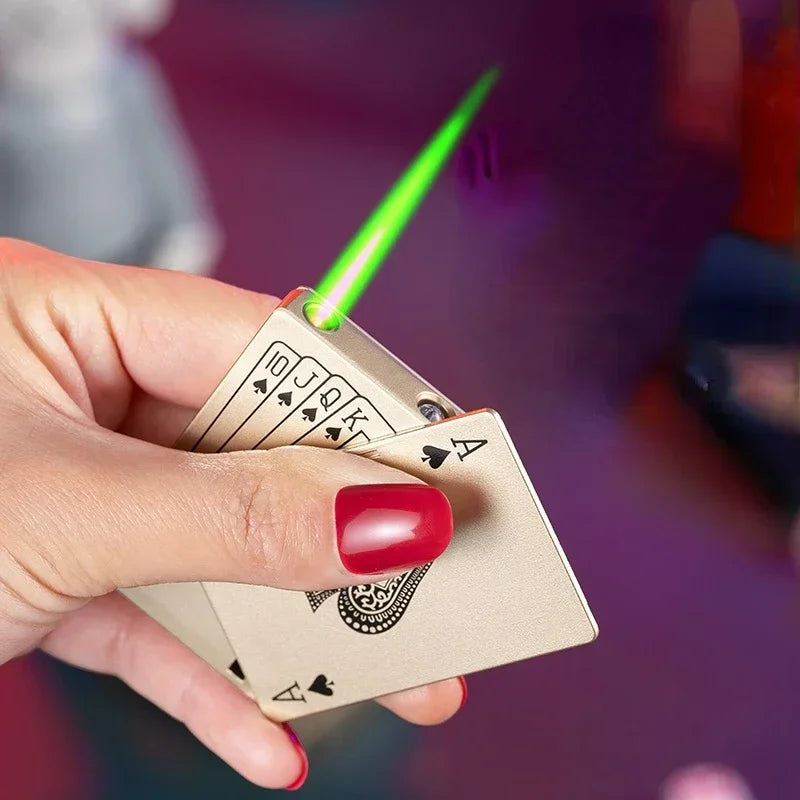 Kreatív Kártyalap Öngyújtó – Fém, Szélálló, Ász Pik Dizájn,