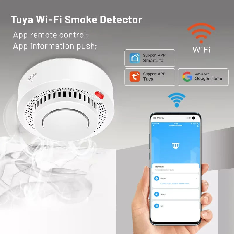 Okos WiFi füstérzékelő Tuya SmartLife vezérléssel