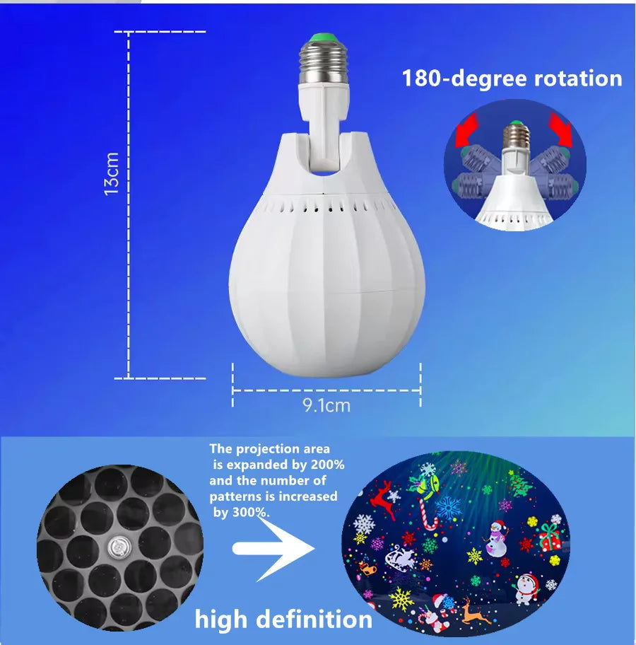 Varázslatos karácsonyi LED projektor 16 különböző mintával: hópelyhek, rénszarvasok és más ünnepi motívumok. Tökéletes dekoráció otthonra, ajtóra vagy karácsonyi bulikra, könnyen használható és különleges ünnepi hangulatot teremt.