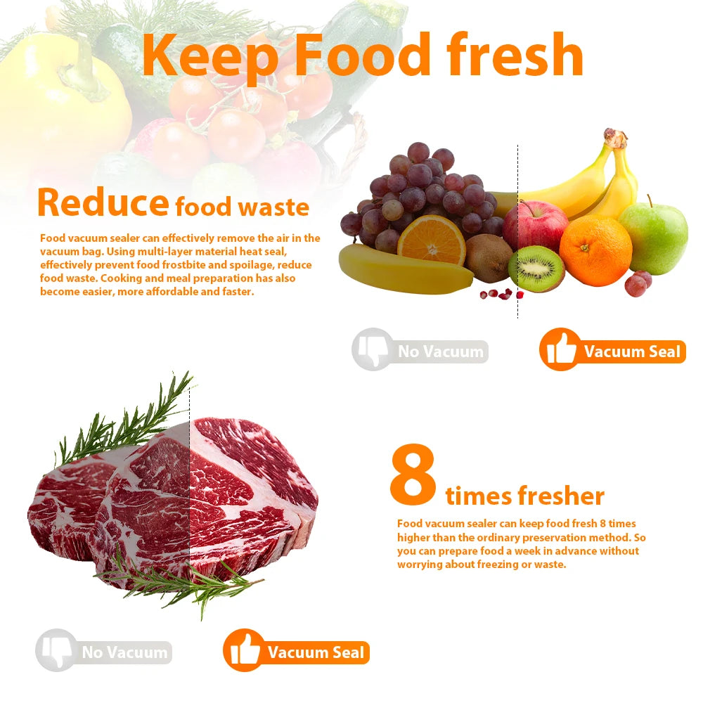 saengQ FreshSeal – Háztartási Vákuumfóliázó 10 db tasakkal