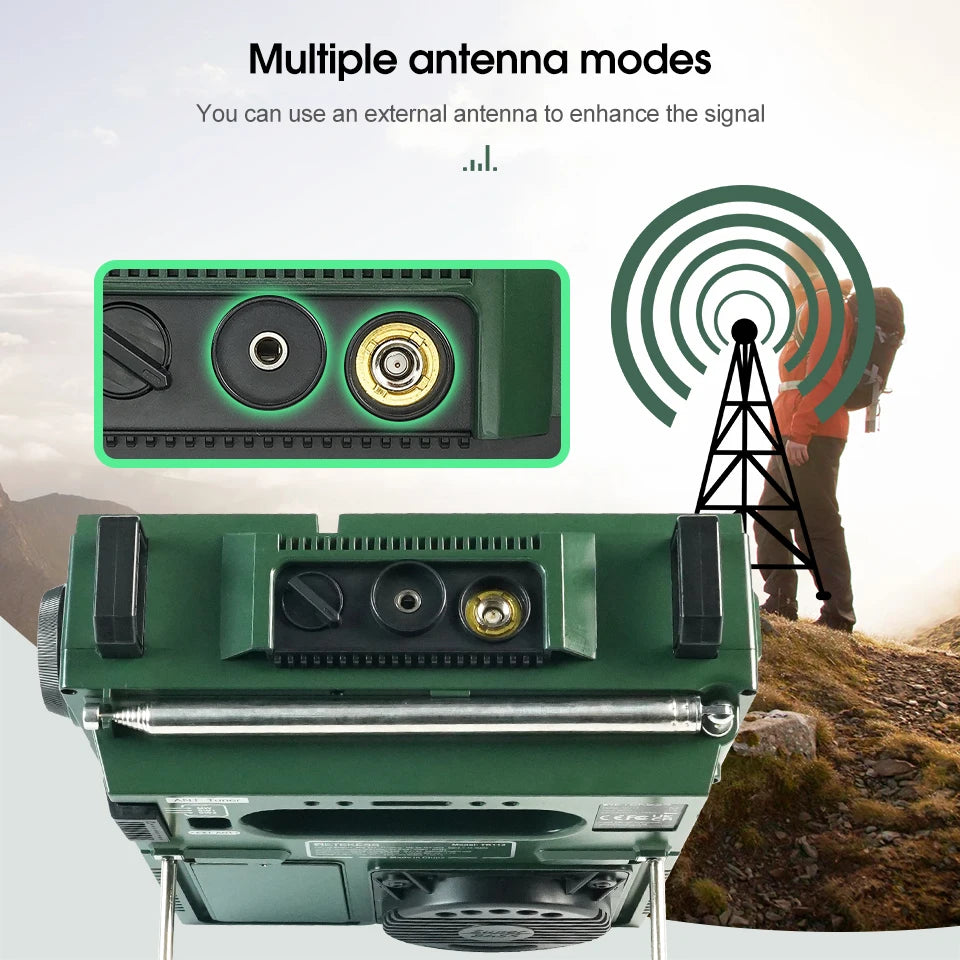 Retekess TR113 Hordozható Rádió – Teljes Sávos Vevő, Bluetooth, VHF/UHF, Rövidhullámú Antenna